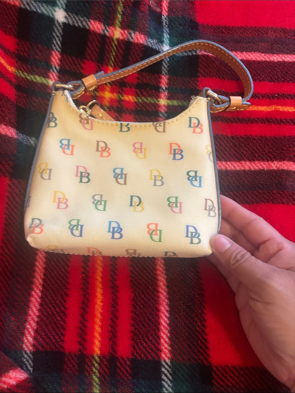 Dooney & Bourke Vintage Y2K Rainbow Monogram Logo mini Handbag - Picture 3 of 6